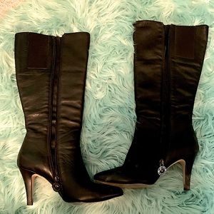 Leather jelled black boots